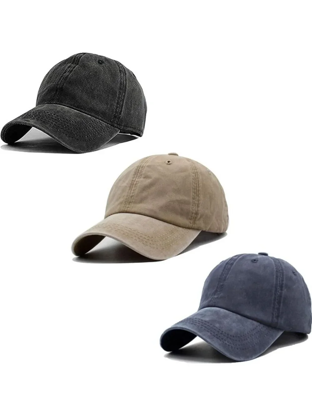 Vintage Distressed Baseball Cap - Unisex Twill Adjustable Dad Hat for All Styles